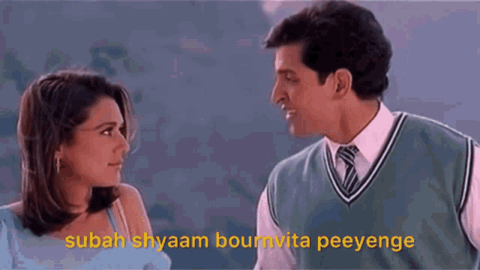 Subah shyaam bournvita peeyenge memes gif by bollywod
