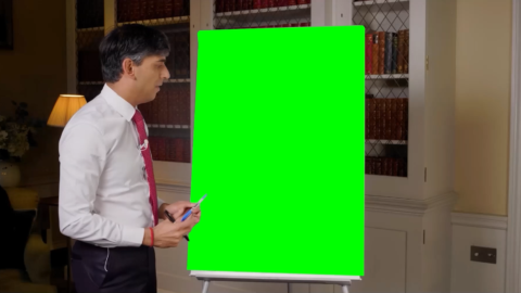 Rishi Sunak saying free green screen meme