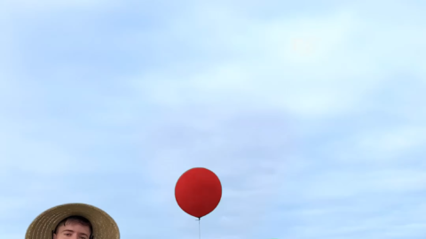 MrBeast making a a House free green screen meme T-Mobile store fly with adding more and more balloons, like the Disney Pixar movie Up