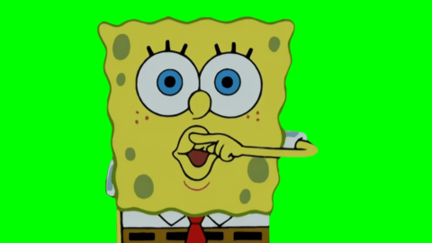 SquarePants going crazy free green screen meme