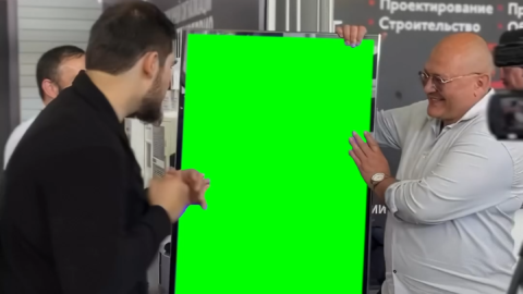 Russian Man punching Indestructible TV free green screen meme