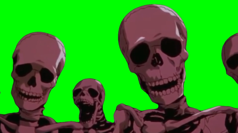Skeleton Stare free green screen meme