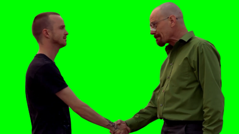 Handshake Walter White and Jesse Pinkman free green screen meme