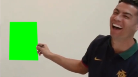 Cristiano Ronaldo Laughing free green screen meme