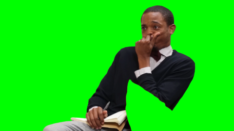 Black Man Holding Laugh free green screen meme