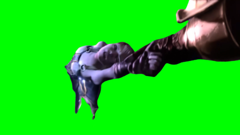 Kratos Jumps at Zeus free green screen meme