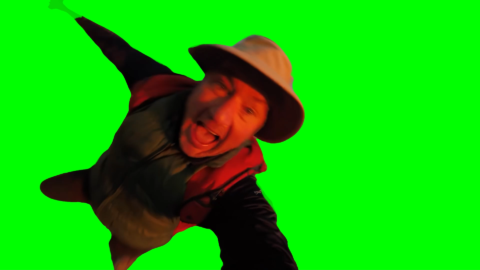 Man falls of a Cliff free green screen meme