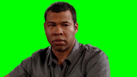 Jordan Peele sweating free green screen meme