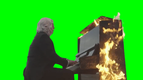 Burning Piano free green screen meme