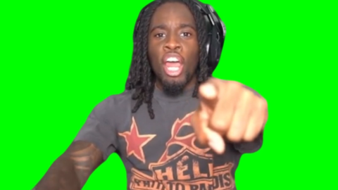 Kai Cenat Shouting free green screen meme