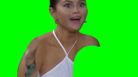 Selena Gomez Shocked free green screen meme