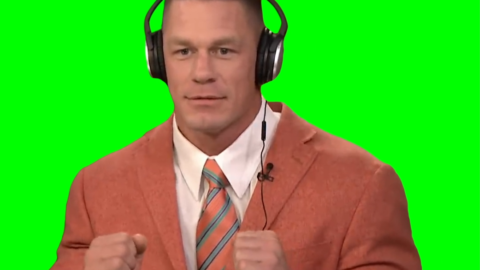 John Cena listening to music free green screen meme