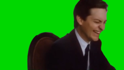 Tobey Maguire Laugh free green screen meme
