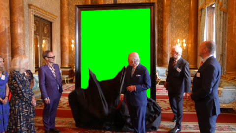 King Charles Painting Reveal free green screen meme