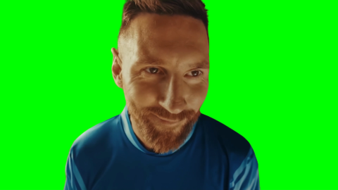Messi making a funny face free green screen memea
