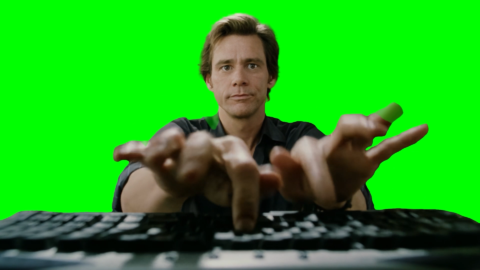 Jim Carrey Typing Fast free green screen meme
