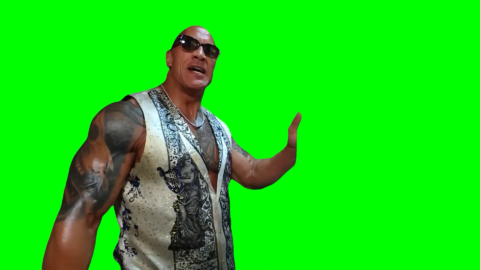 The Rock screaming free green screen meme