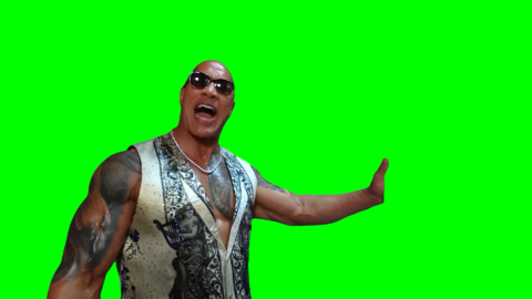 The Rock screaming free green screen meme