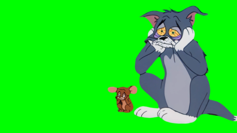 Tom and Jerry Sad free green screen meme