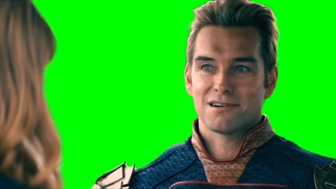 Homelander saying "Ohhh. PFFFT!" free green screen meme